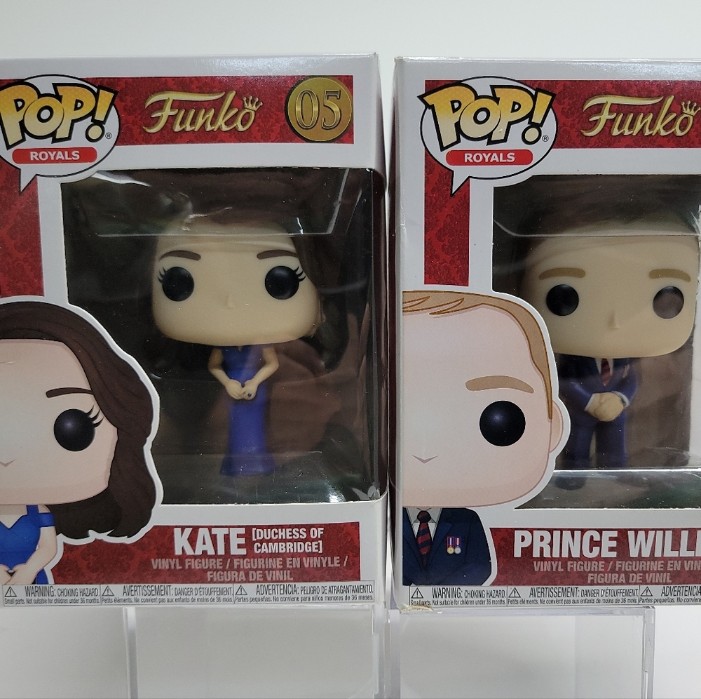 Funko Royals Kate and Prince William Figures - Blue and Black